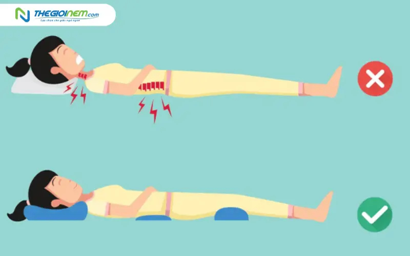 Tư thế nằm ngửa và cách đặt gối