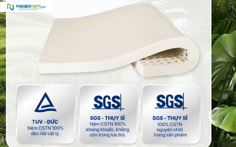 Chứng nhận chất lượng nệm cao su Kim Cương chuẩn quốc tế