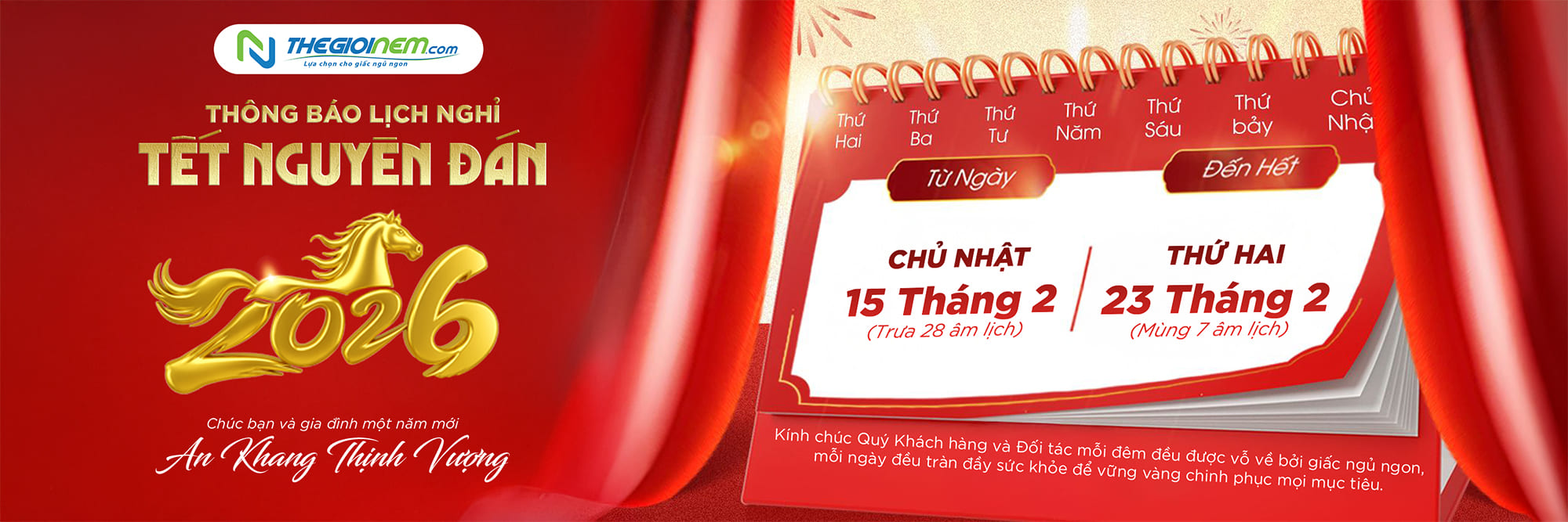 Lịch giao hàng tết 2026