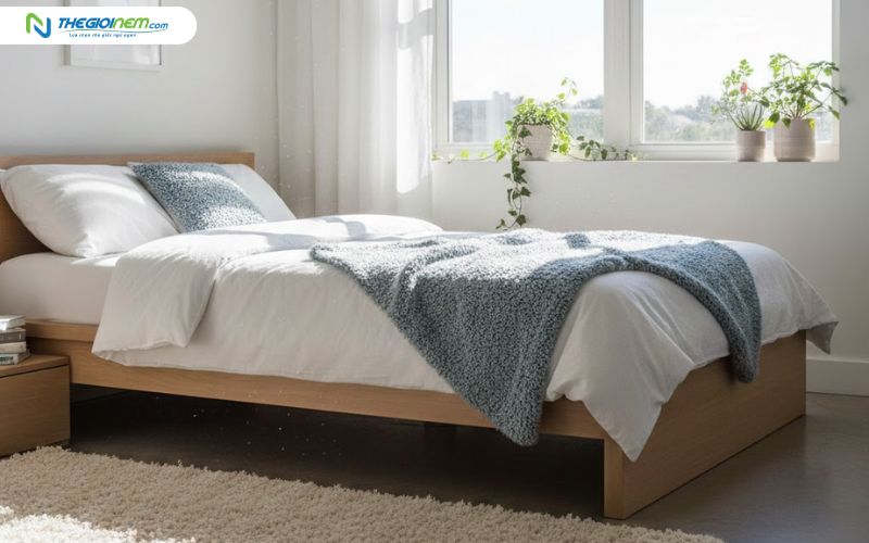 Sử dụng rèm che khi đặt giường cạnh cửa sổ