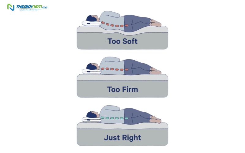 Chọn nệm có độ cứng không phù hợp là nguyên nhân gây đau lưng