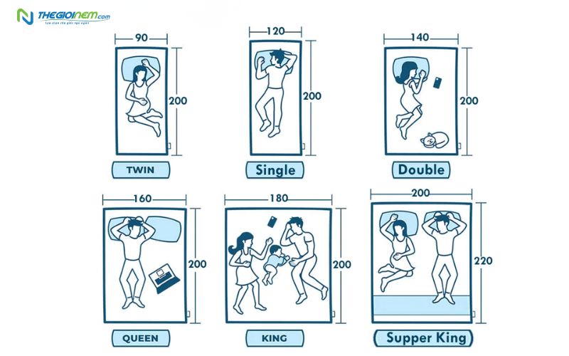 Bước 3: Lựa chọn kích thước và độ dày nệm phù hợp