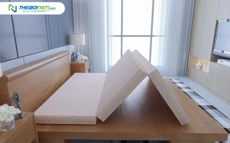 Nệm Kim Cương gấp 3 thông hơi cao cấp