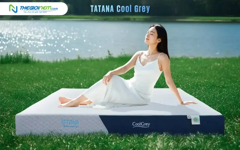 Nệm cao su thiên nhiên than hoạt tính TATANA Cool Grey