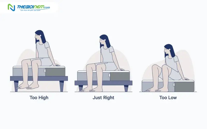 Độ cao của giường và không gian phòng ngủ