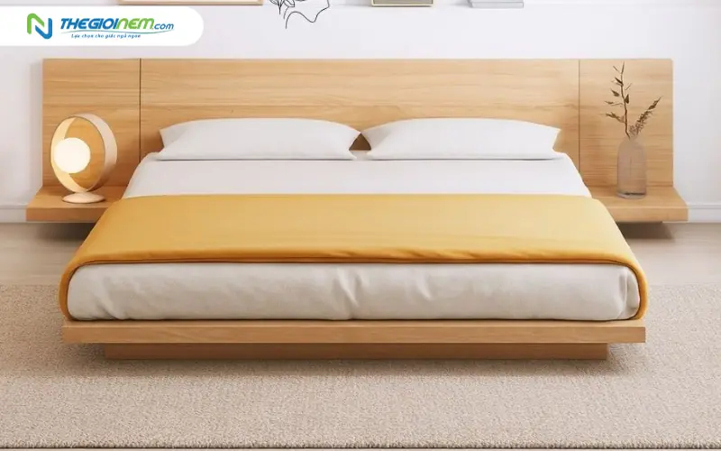 Giường gỗ bệt Nhật kèm tab Tatana MDF038