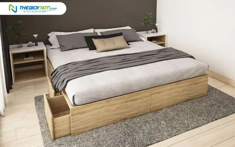 Giường Ngủ Gỗ Khối Hộp Tatana MDF057