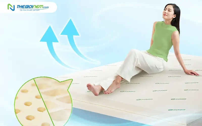 Công nghệ bọt hở và thiết kế hàng nghìn lỗ thoáng khí