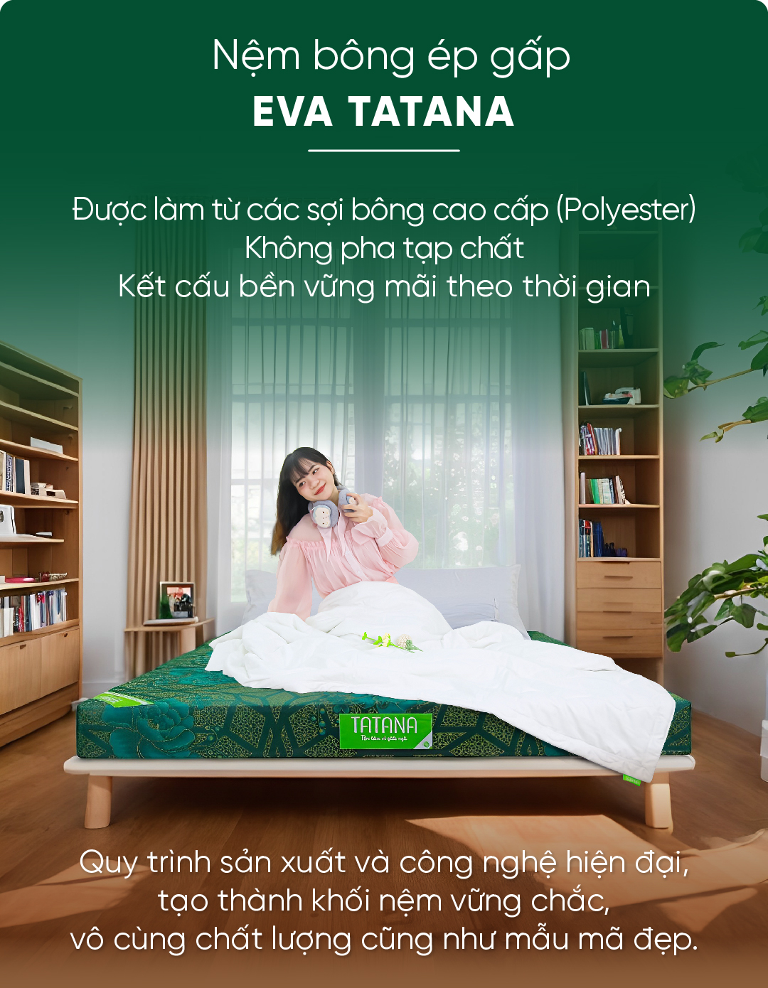 Đệm bông ép gấp Eva TATANA
