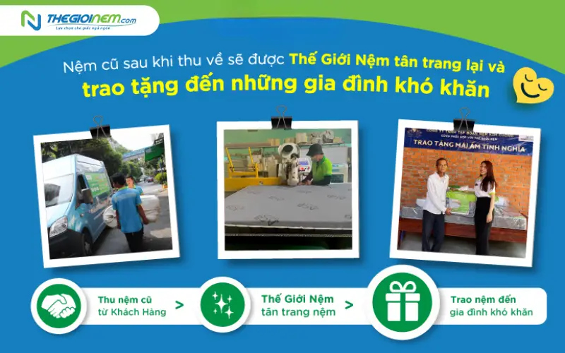 Chính sách hỗ trợ thu hồi nệm cũ tận nhà