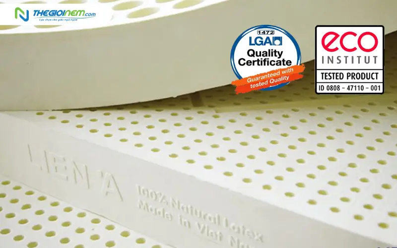 Chất liệu 100% thiên nhiên và các chứng chỉ quốc tế (LGA, ECO)