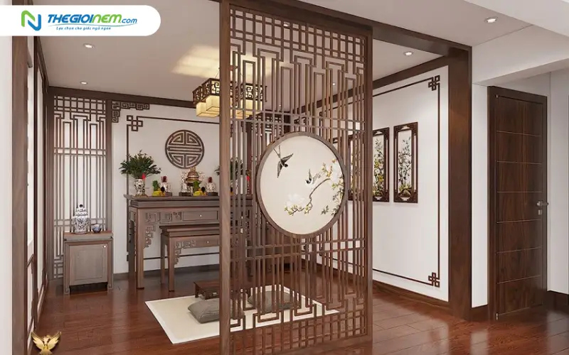 Sử dụng vách ngăn hoặc bình phong phong thủy