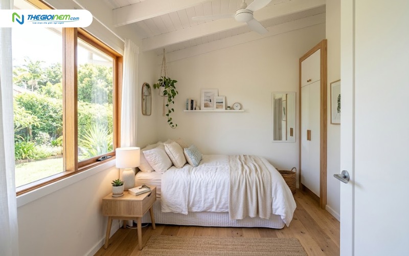 Phòng ngủ có diện tích nhỏ cần chọn nệm có kích thước phù hợp