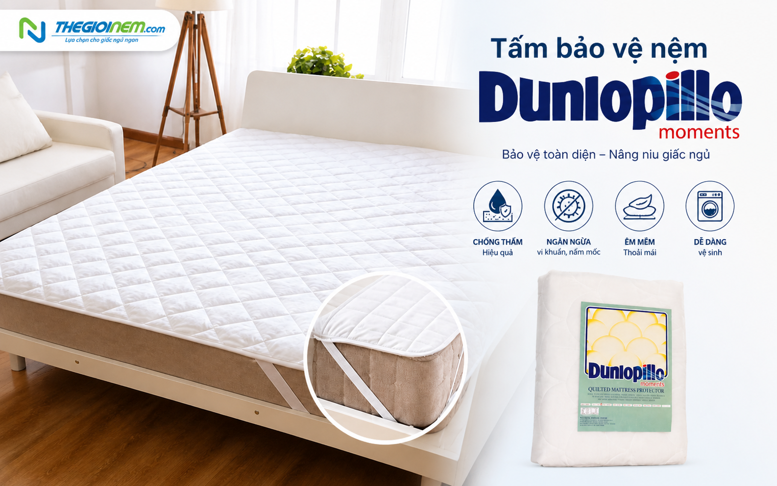 Tấm bảo vệ nệm Dunlopillo