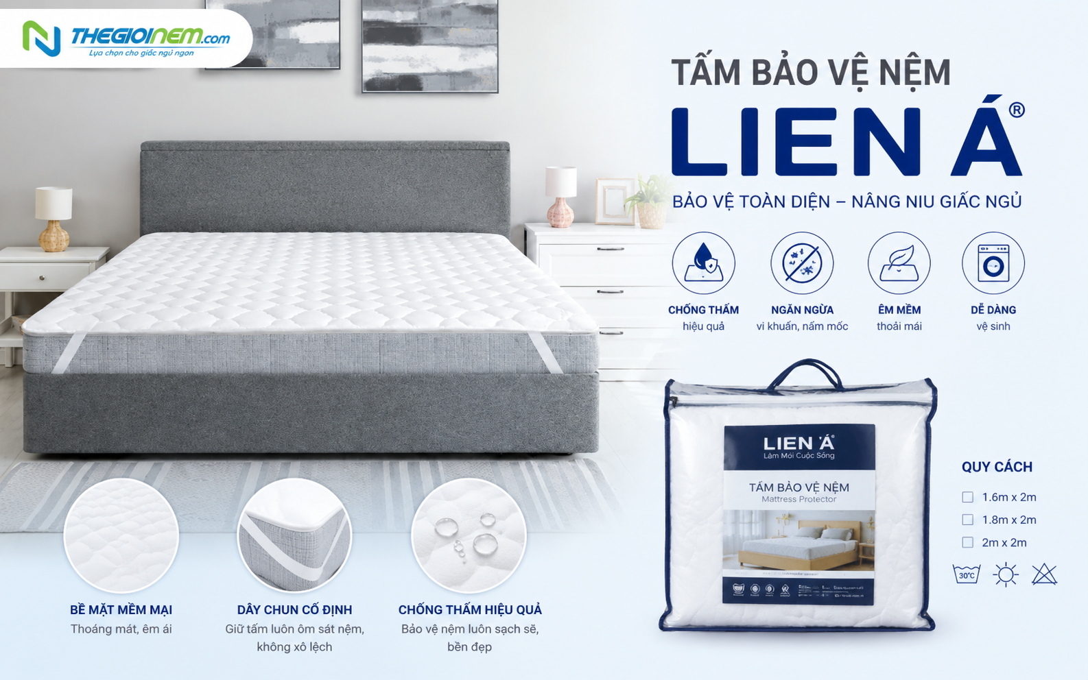 Tấm bảo vệ nệm Liên Á