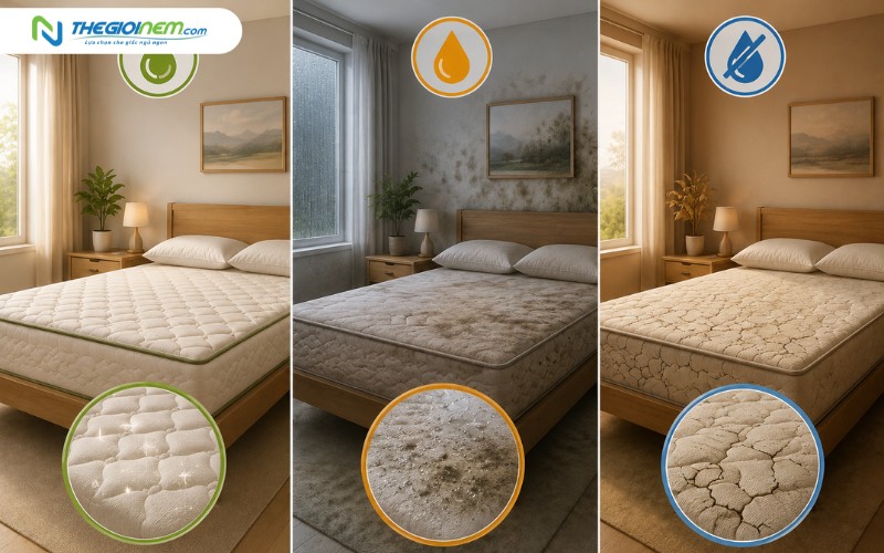 Tác động của độ ẩm đến chất lượng nệm