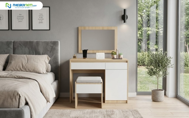 Bàn trang điểm gỗ MDF được cung cấp tại Thế Giới Nệm