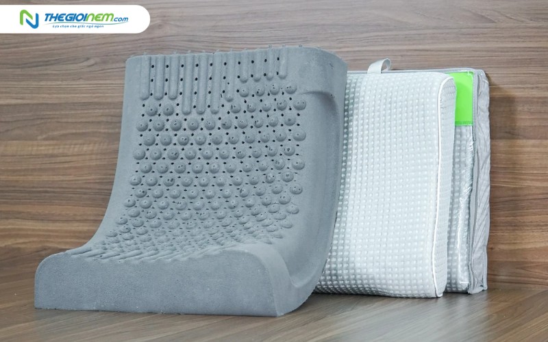 Gối cao su dợn sóng massage than hoạt tính Tatana