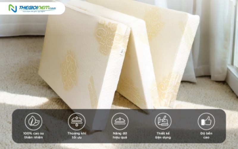 Nệm cao su thiên nhiên gấp Đồng Phú