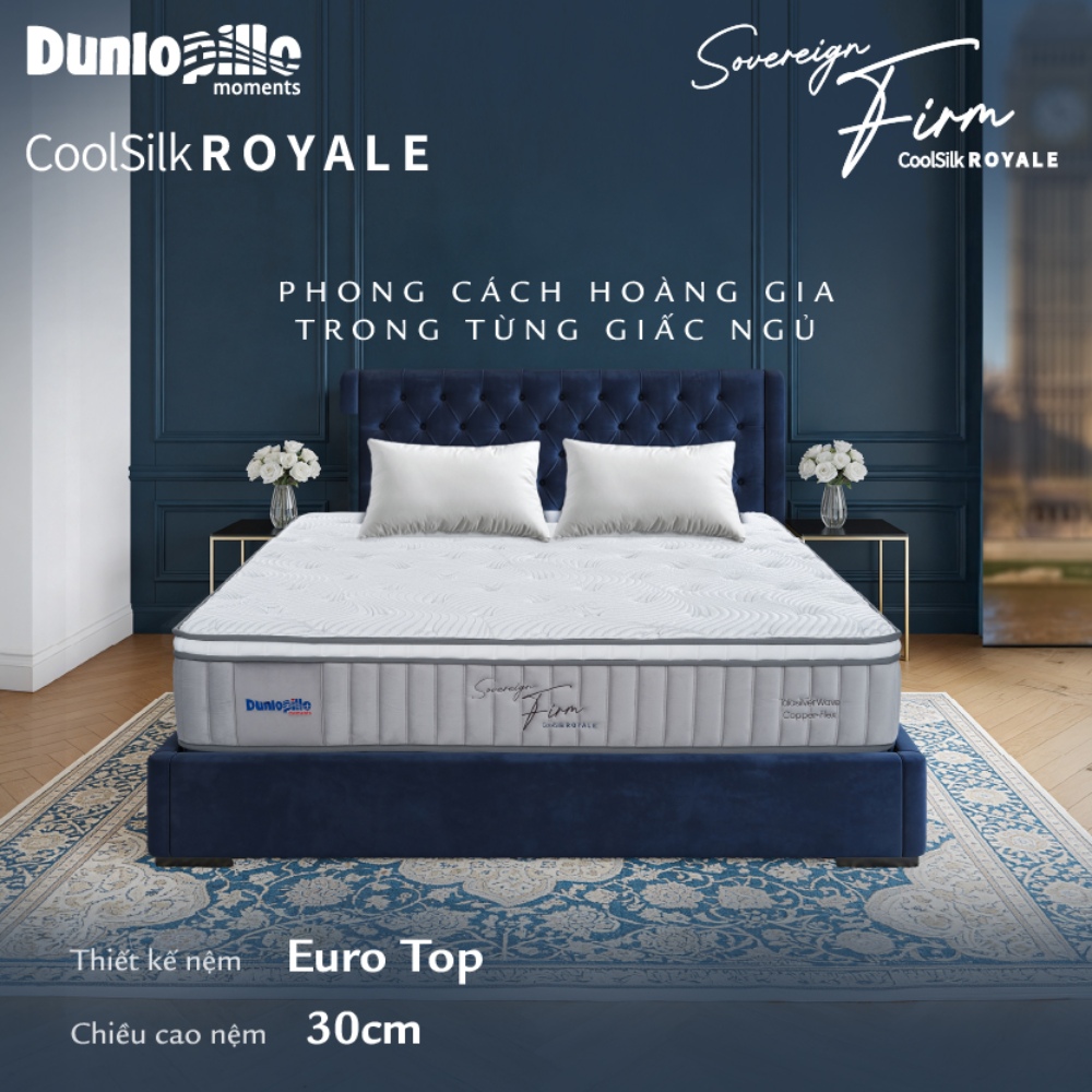 Nệm lò xo Dunlopillo CoolSilk ROYALE Sovereign Firm