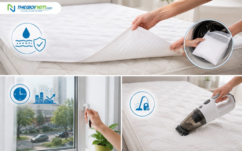Cách bảo dưỡng và giữ nệm sạch sẽ sau khi giặt
