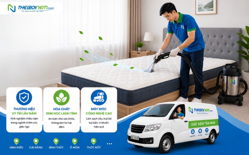 Dịch vụ giặt nệm uy tín ở nhà Cần Thơ
