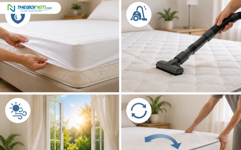 Hướng dẫn bảo quản nệm sau giặt