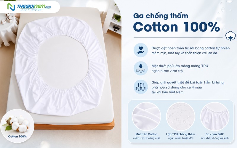 Ga chống thấm chất liệu Cotton