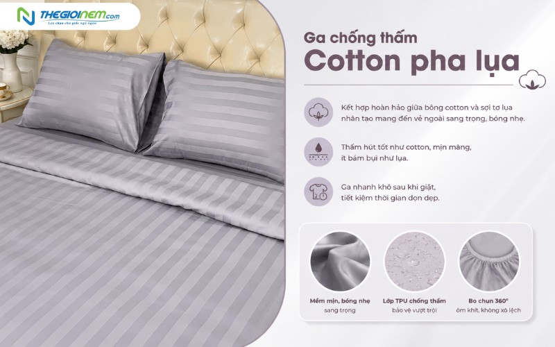 ga chống thấm Cotton pha lụa