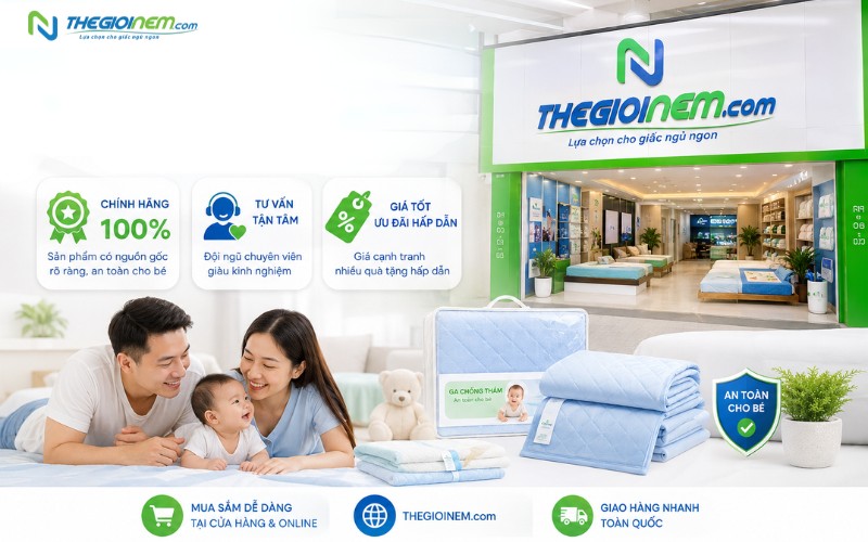 Mua ga chống thấm cho bé tại Thế Giới Nệm
