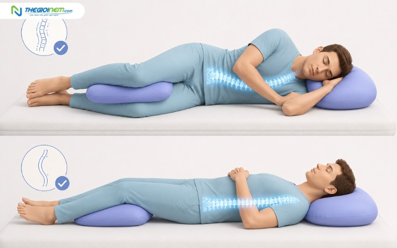 Kết hợp gối ngủ phù hợp