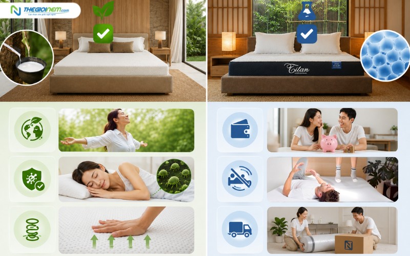 Hướng dẫn chọn nệm cao su Ưu Việt phù hợp theo chất liệu lõi nệm