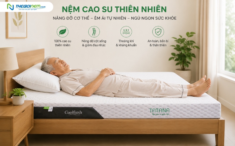Nệm cao su thiên nhiên là lựa chọn tốt để chăm sóc cột sống