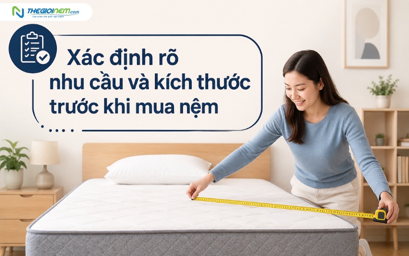 Xác định rõ nhu cầu và kích thước trước khi mua