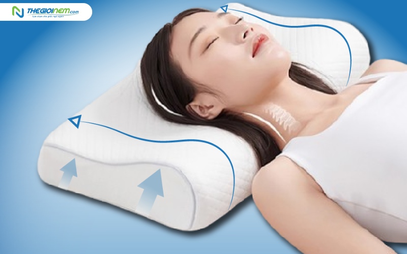 Gối cao su đàn hồi, nâng đỡ cùng đầu, cổ, gáy
