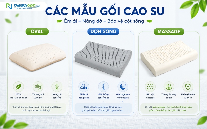 Gợi ý các sản phẩm gối cao su đáng mua