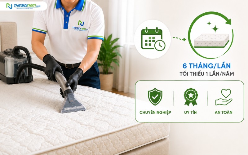 Bao lâu nên vệ sinh nệm chuyên nghiệp một lần?