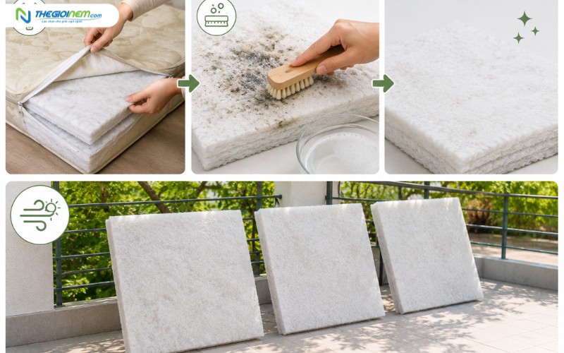 Xử lý nệm bông ép bị mốc