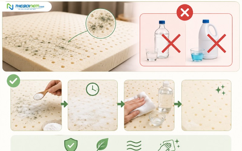 Xử lý nệm cao su bị mốc