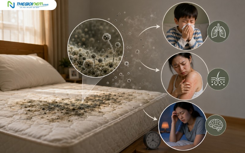 Tác hại âm thầm của nấm mốc đối với sức khỏe gia đình