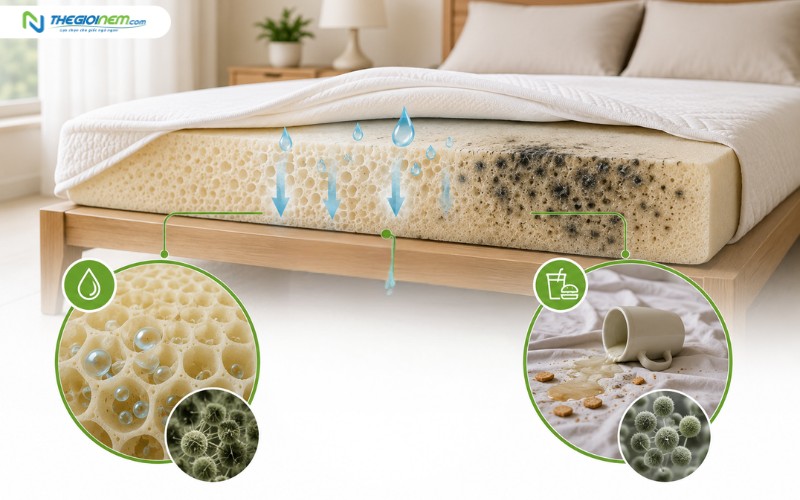 Tại sao nệm foam dễ bị mốc?
