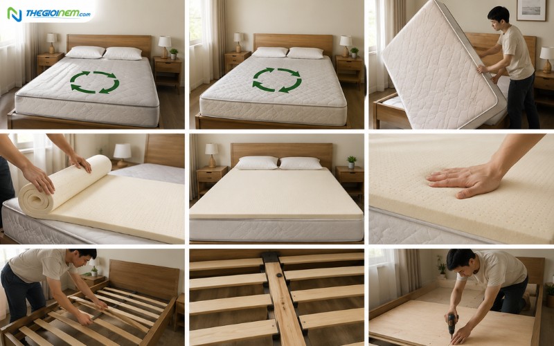 Các phương pháp xử lý tạm thời khi nệm bị xẹp lún