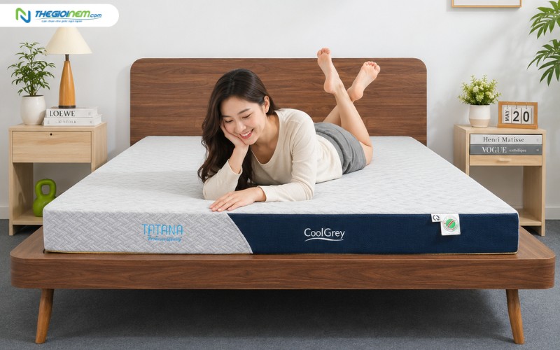 Nệm cao su thiên nhiên TATANA Cool Grey