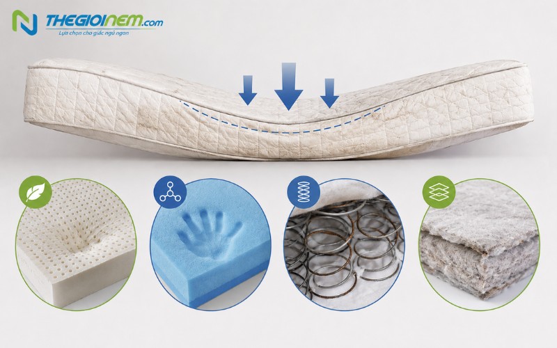 Tại sao nệm bị xẹp lún?