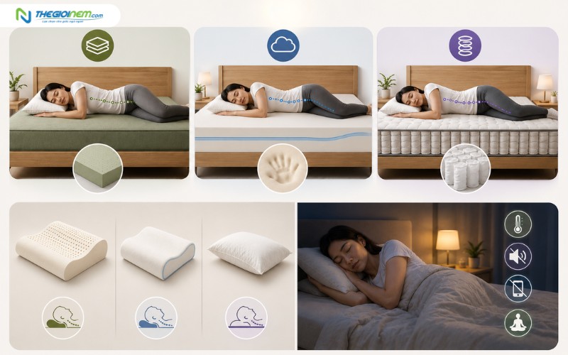 Chọn nệm và gối phù hợp