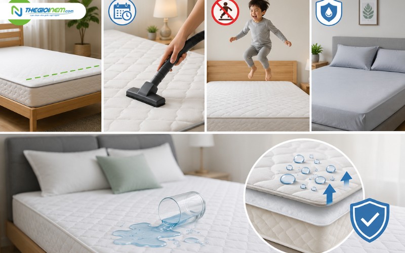 Hướng dẫn chăm sóc nệm để kéo dài tuổi thọ