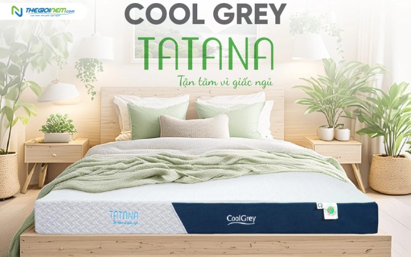 Nệm cao su thiên nhiên than hoạt tính TATANA Cool Grey