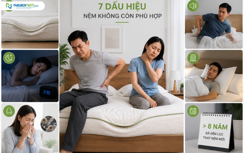 7 dấu hiệu rõ ràng cho thấy nệm của bạn không còn phù hợp