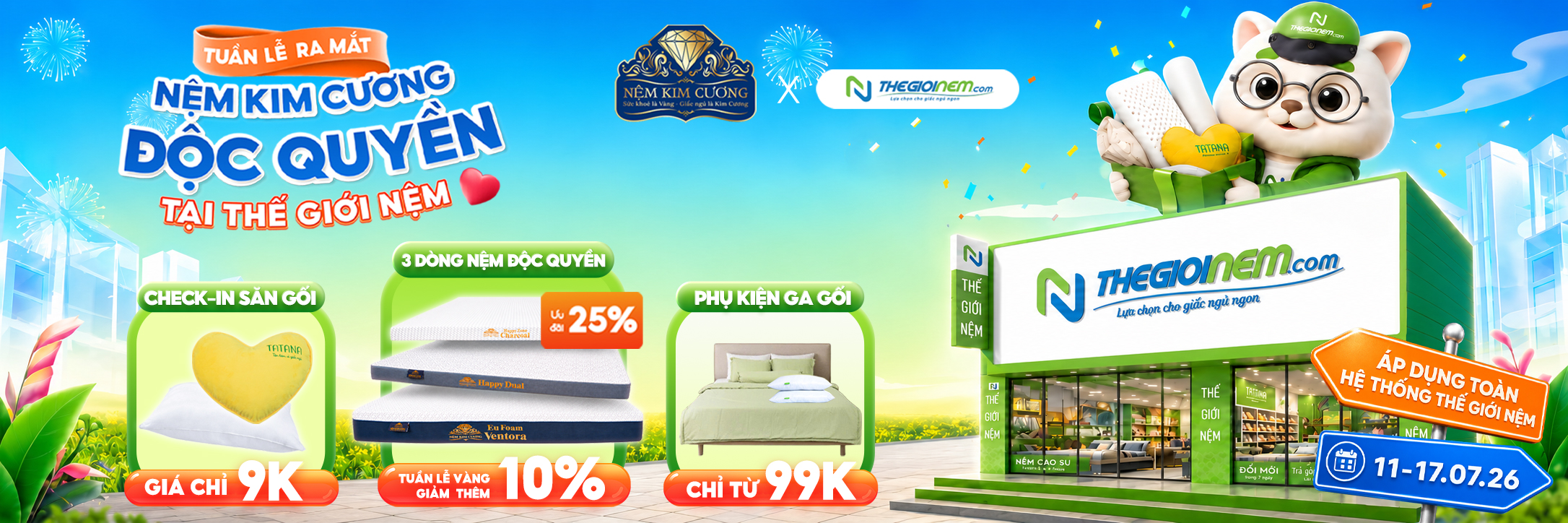 Tuần lễ ra mắt nệm Kim Cương độc quyền