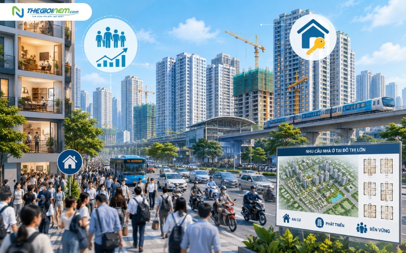 Áp lực gia tăng dân số và nhu cầu nhà ở tại đô thị lớn